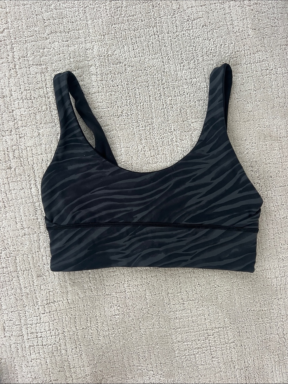 lululemon athletica Black Zebra-Pattern Scoop Sports Bra